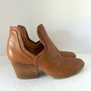 Silent D Western Ankle Boot Coastal Cowgirl Festival Leather Tan Size EU39 US 8